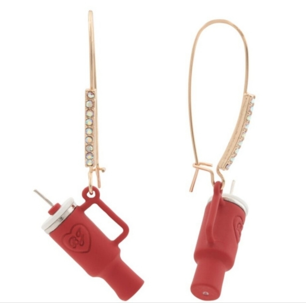 ❤️▪️BETSEY JOHNSON ▪️Red Tumbler Cup Earrings